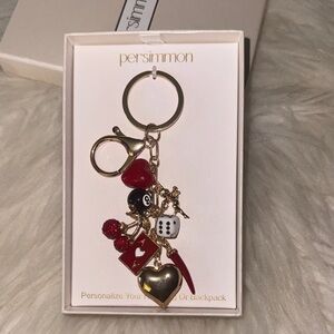 Persimmon Gold and Red Charm Keychain/Bag Charm NIB